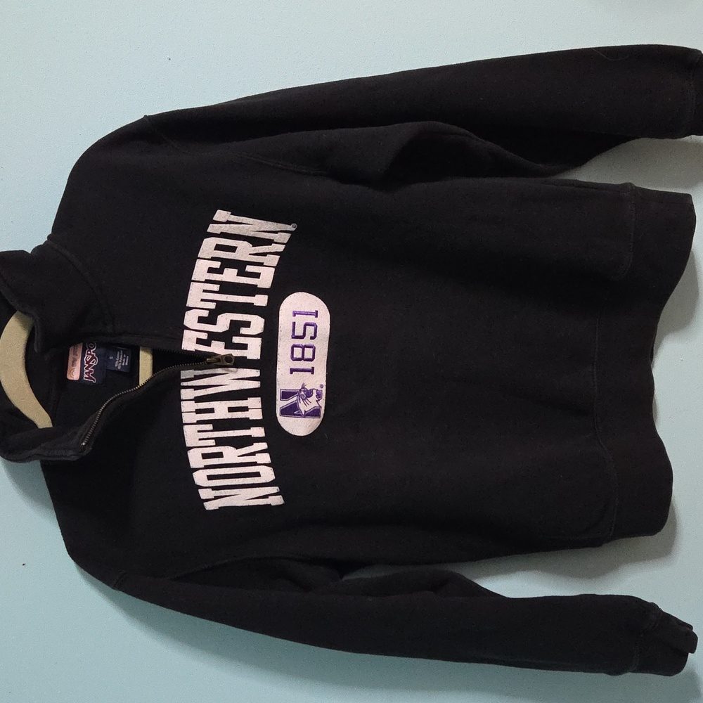Northwestern University Black Pullover Sweatshirt